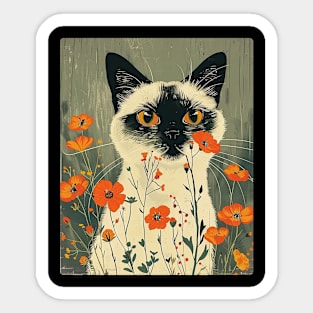 Himalayan Cat Flowers Photo Cat Lover Gift Idea Sticker